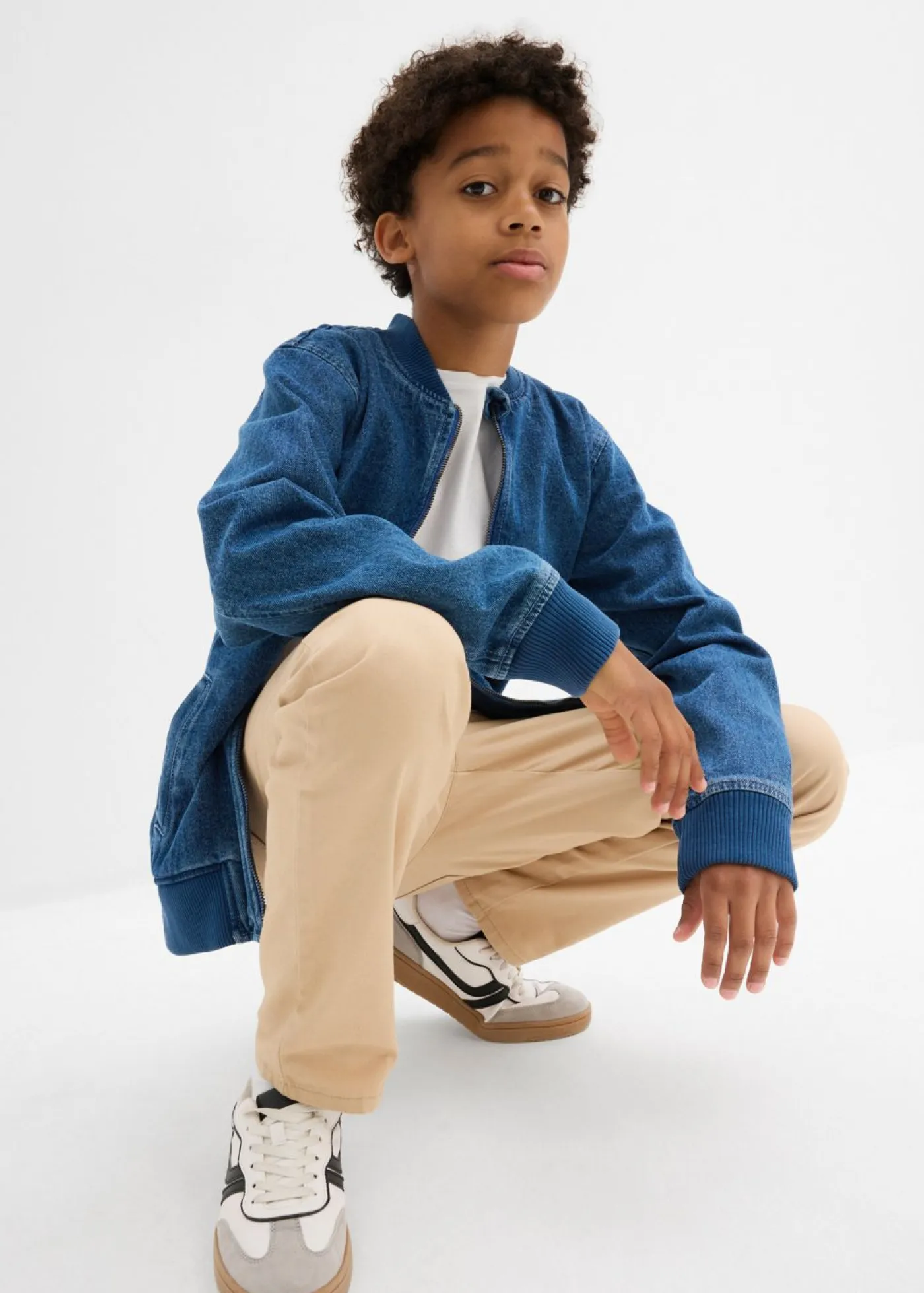 bonprix bonprix Ropa 9 A 16 Años·Chaquetas Y Ropa Outdoor>Chaqueta vaquera de algodón puro con forma de blusón Denim claro