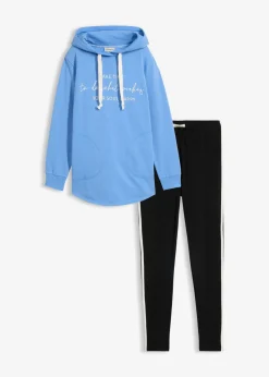 Mujer bonprix bonprix Chándal con sudadera larga y leggings (2 piezas)