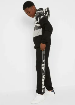 bonprix bonprix Ropa 9 A 16 Años·Sudaderas Y Jerséis|Ropa 9 A 16 Años·Pantalones>Chándal de algodón orgánico puro (conjunto de 2 piezas) Negro estampado