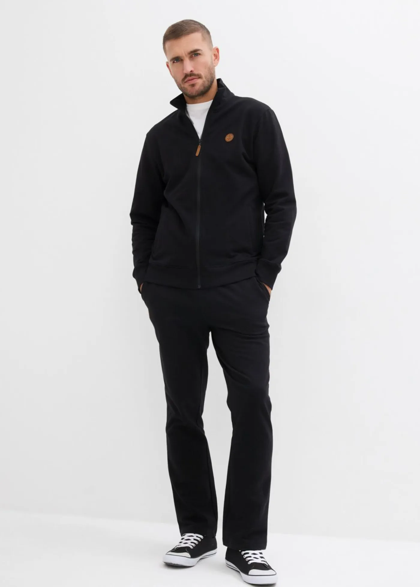 bonprix bonprix Básicos En Rebajas|Ropa Deportiva>Chándal de algodón orgánico puro (conjunto de 2 piezas) Negro