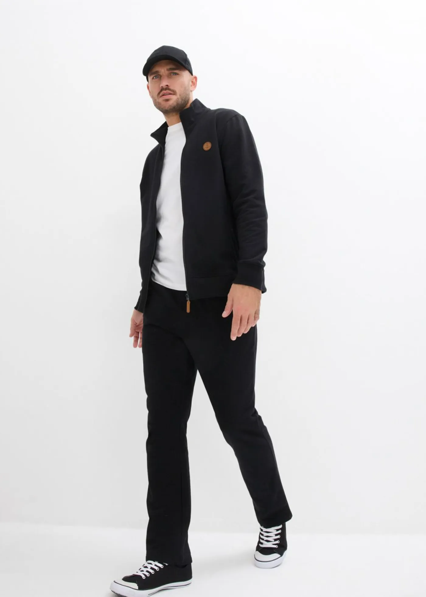 bonprix bonprix Básicos En Rebajas|Ropa Deportiva>Chándal de algodón orgánico puro (conjunto de 2 piezas) Negro