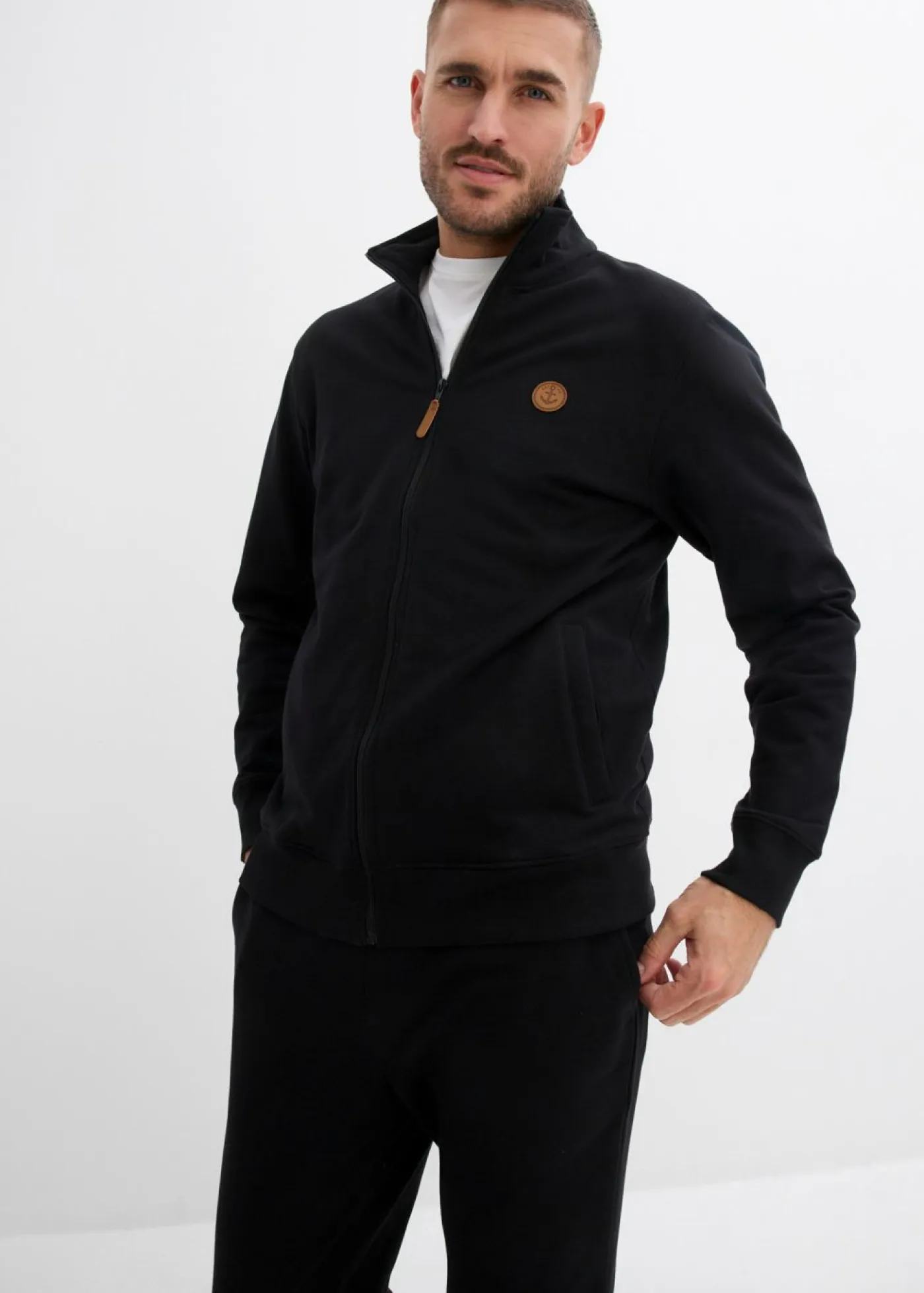 bonprix bonprix Básicos En Rebajas|Ropa Deportiva>Chándal de algodón orgánico puro (conjunto de 2 piezas) Negro