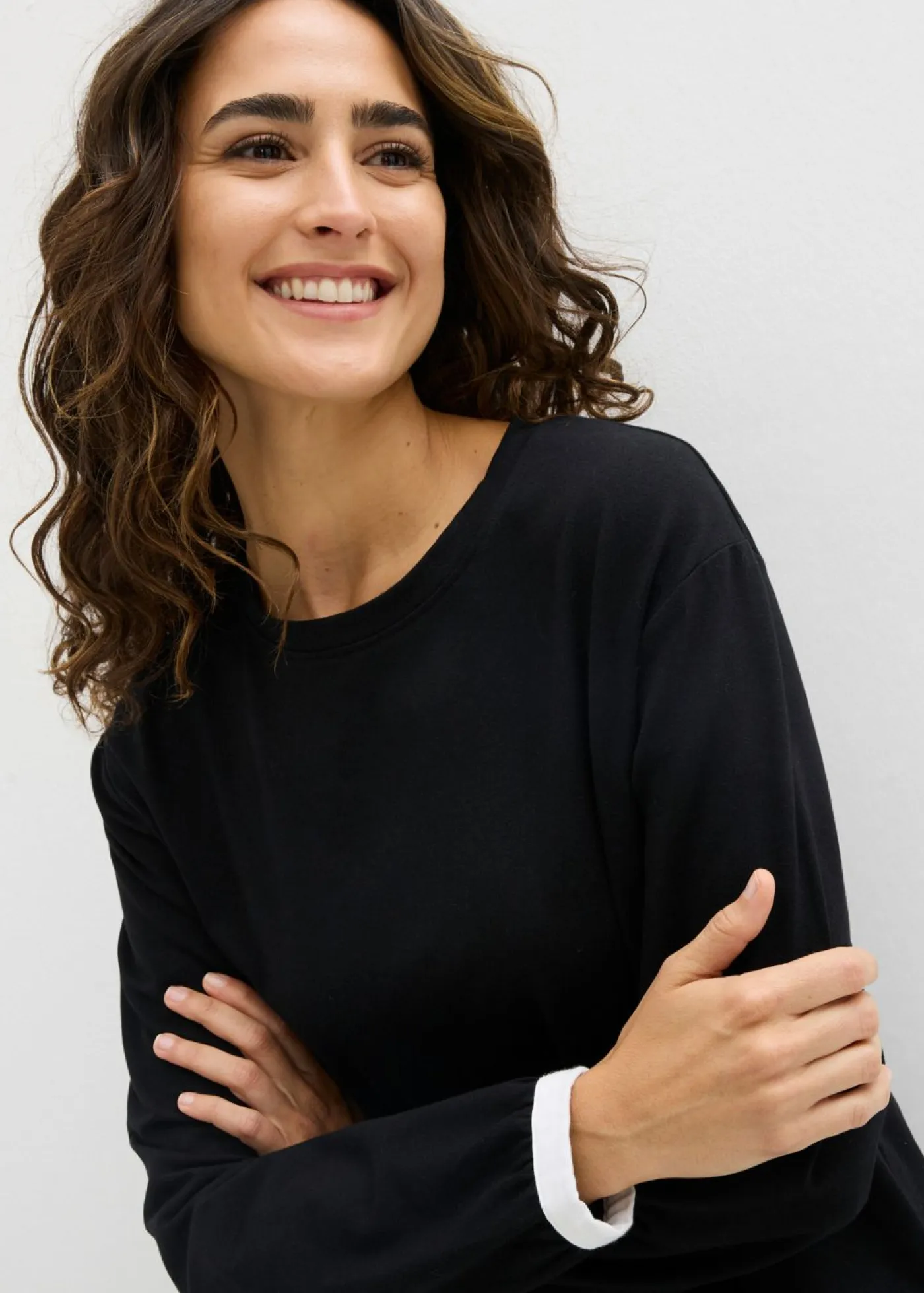 bonprix bonprix Pantalones>Chándal de algodón (2 piezas) Negro-blanco