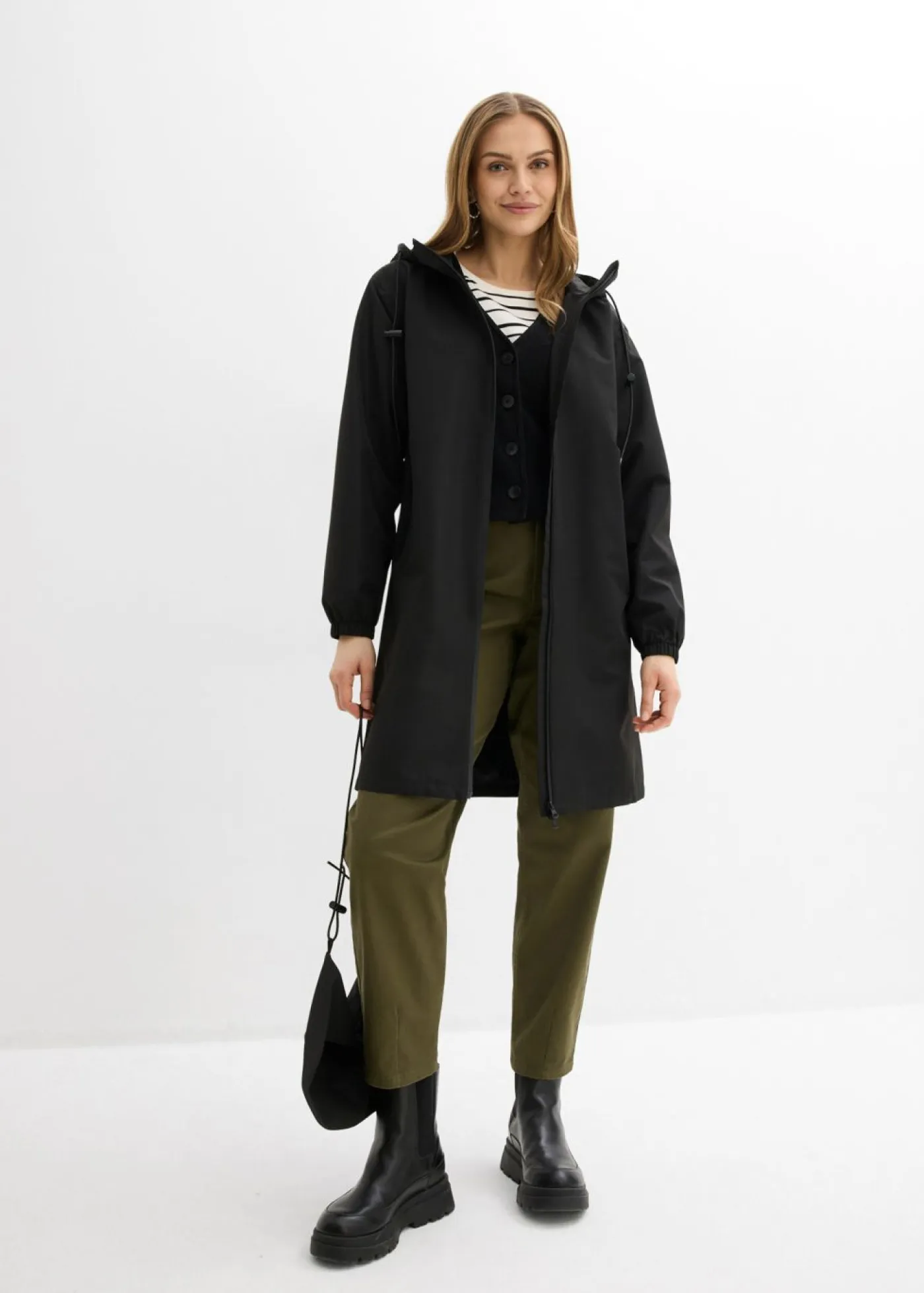 Mujer bonprix bonprix Chubasquero ligero con bolso estilo bandolera