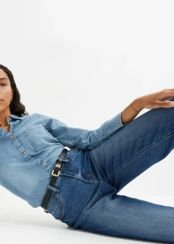 bonprix bonprix Cinturones>Cinturón negro-oro metálico