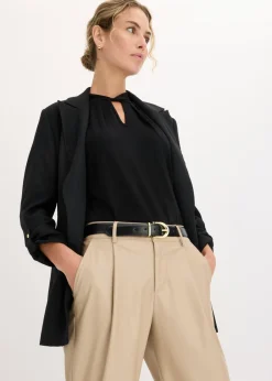 bonprix bonprix Complementos Temáticos·Complementos De Piel|Cinturones>Cinturón de cuero negro-oro metálico