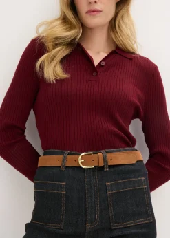 Mujer bonprix bonprix Cinturón de cuero con hebilla brillante