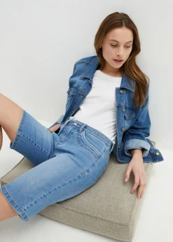 Mujer bonprix bonprix Cómodas bermudas vaqueras elásticas con cordón