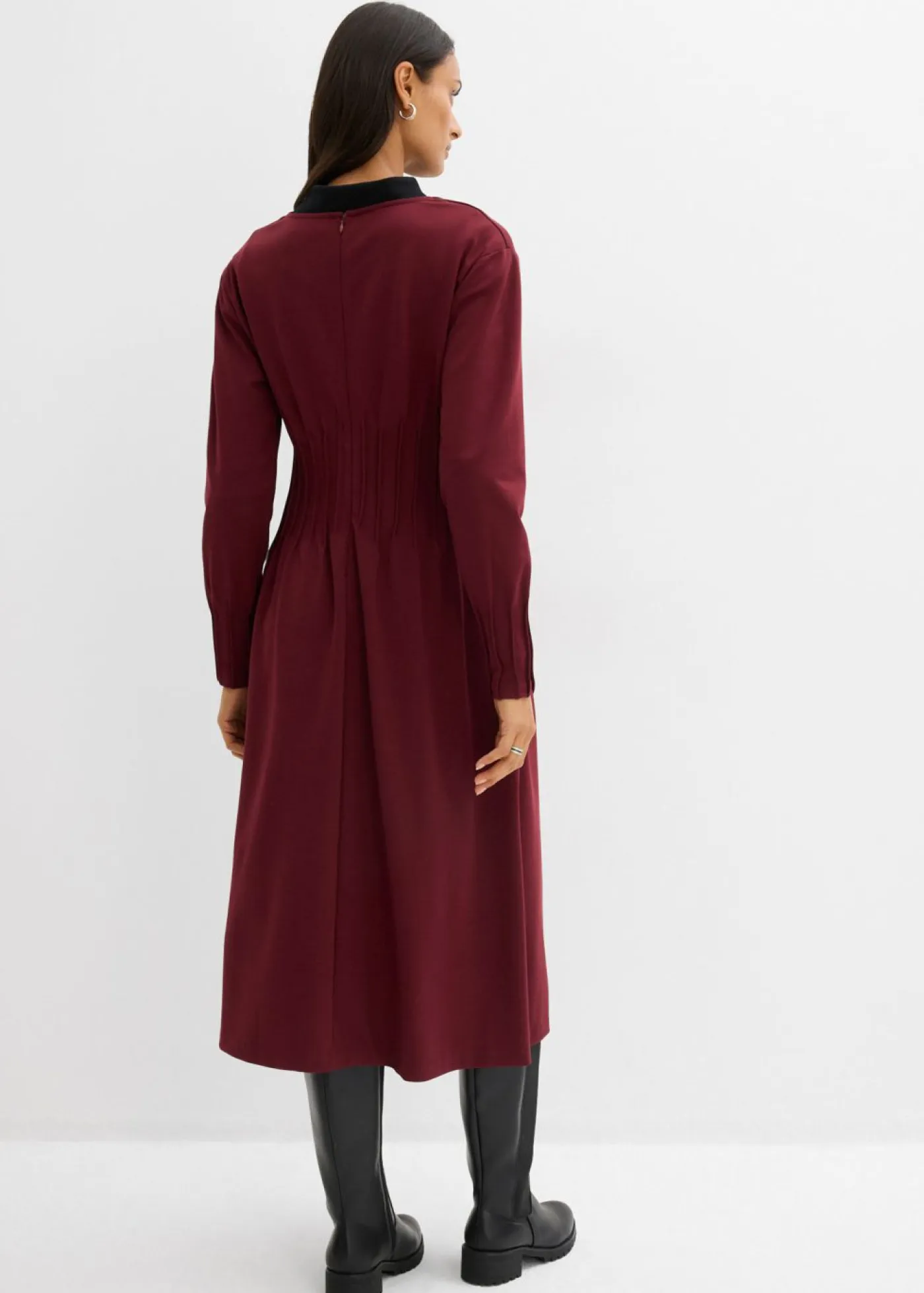 Mujer bonprix bonprix Cómodo vestido de mezcla de viscosa con pinzas decorativas