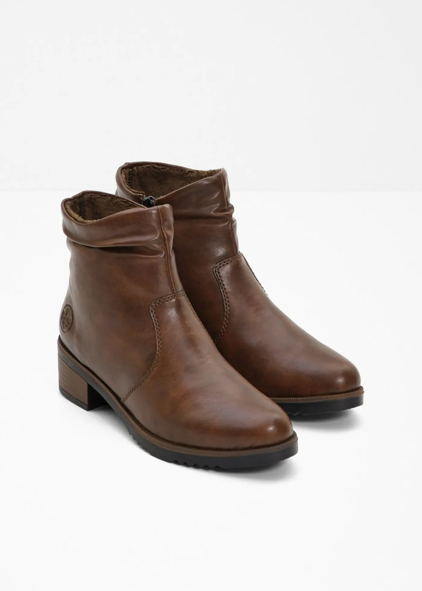 bonprix Rieker Zapatos De Marca·Rieker|Botas De Pelo>Cómodos botines Rieker con plantilla acolchada marrón