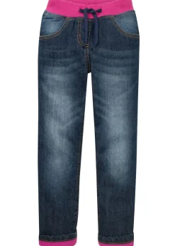 bonprix bonprix Ropa 2 A 9 Años·Pantalones Y Vaqueros|Ropa 2 A 9 Años·Prendas Exteriores Y Outdoor>Cómodos vaqueros térmicos con forro polar azul oscuro denim / fucsia