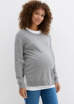 Mujer bonprix bonprix Conjunto 3 en 1 compuesto por jersey premamá y top de lactancia de punto de algodón