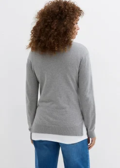 Mujer bonprix bonprix Conjunto 3 en 1 compuesto por jersey premamá y top de lactancia de punto de algodón