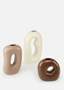 bonprix bonprix Muebles De Sala De Estar·Decoración|Figuras Y Accesorios Decorativos>Conjunto de jarrones (3 piezas) crema-taupe.-marrón oscuro
