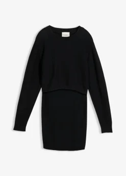 bonprix bonprix Premamá>Conjunto de jersey y falda de algodón orgánico para durante y después del embarazo (2 piezas) Negro