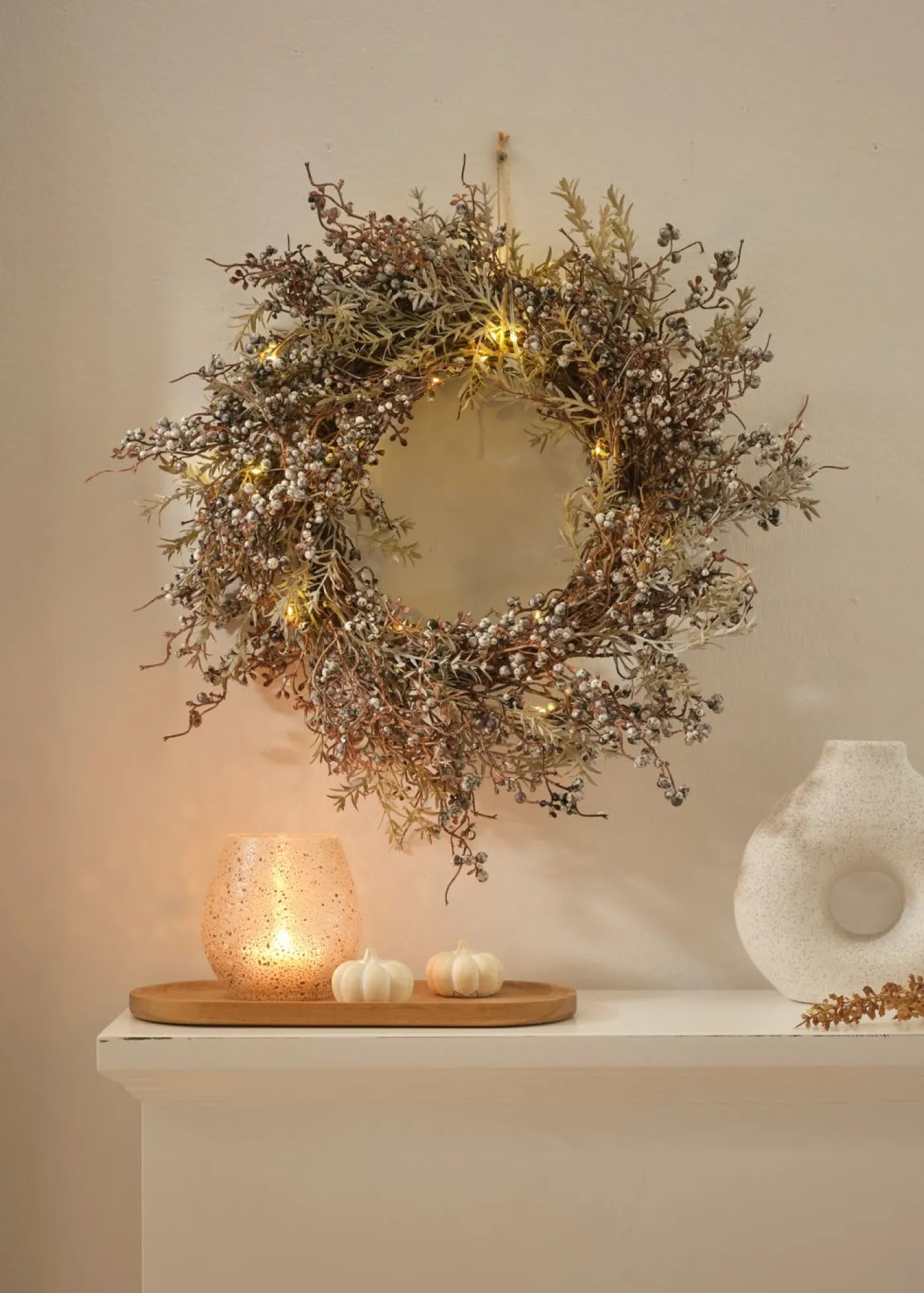 bonprix bonprix Muebles De Sala De Estar·Decoración|Decoración De Paredes>Corona decorativa led para pared marrón