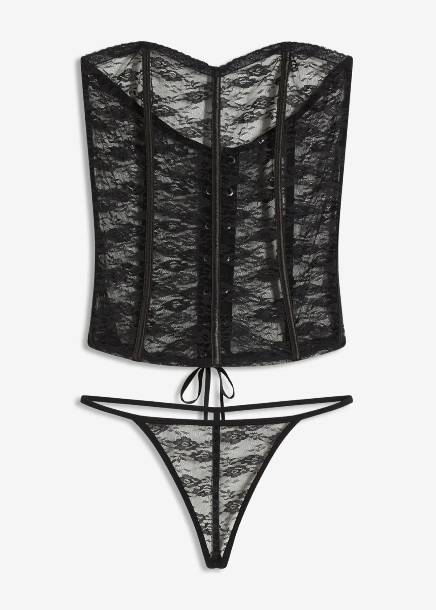 Mujer bonprix bonprix Corsé + tanga de encaje (2 piezas)