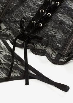 Mujer bonprix bonprix Corsé + tanga de encaje (2 piezas)