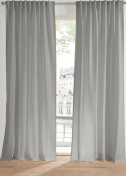 bonprix bonprix Muebles De Sala De Estar·Cortinas De Salón|Cortinas Para Dormitorio>Cortina con aspecto de lino y poliéster reciclado (1 unidad) Gris