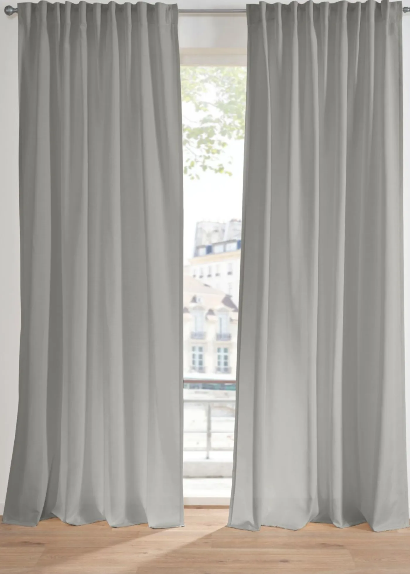 bonprix bonprix Muebles De Sala De Estar·Cortinas De Salón|Cortinas Para Dormitorio>Cortina con aspecto de lino y poliéster reciclado (1 unidad) Gris