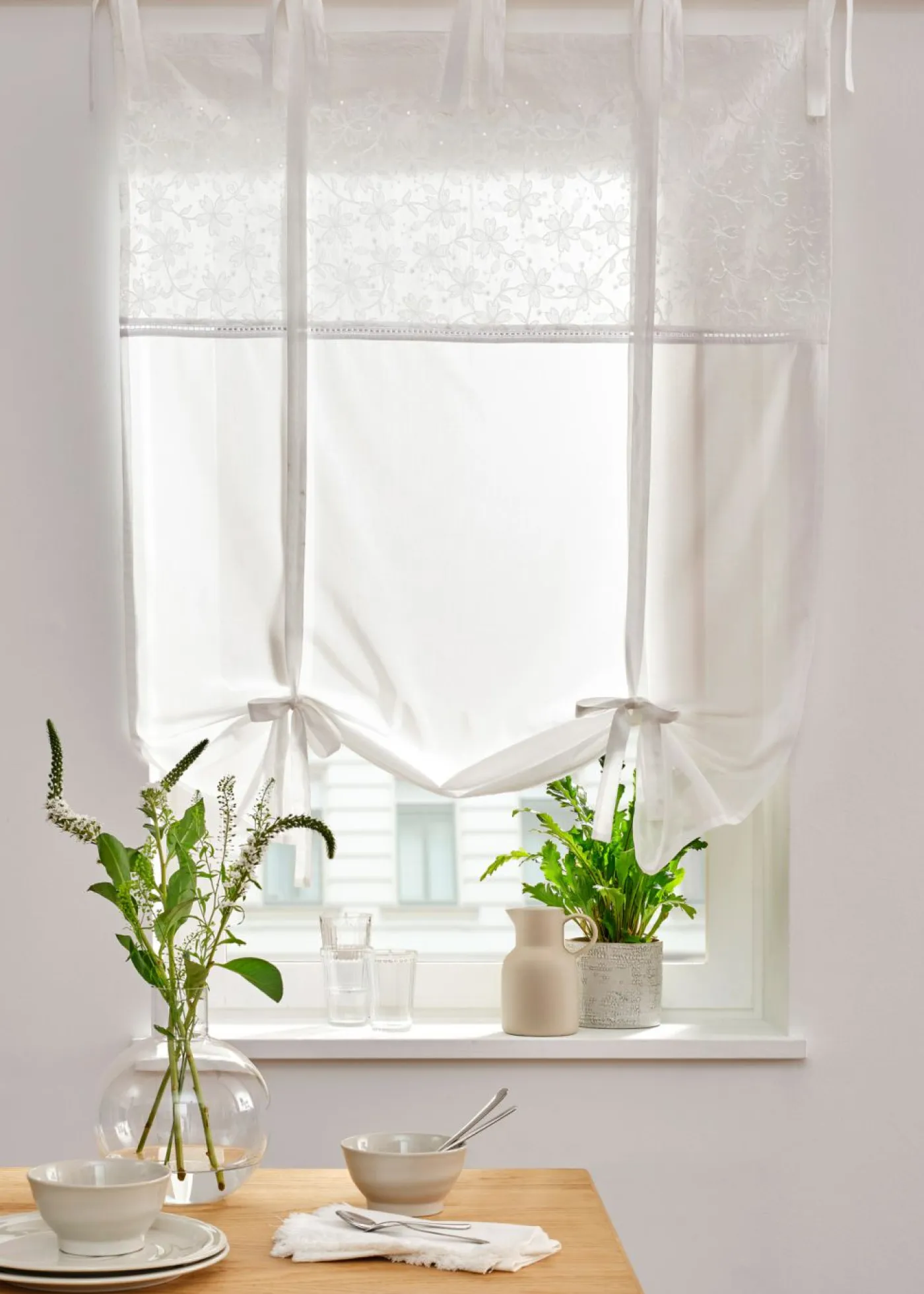 bonprix bonprix Cortinas Baratas|Estores Romanos>Cortina con bordado Blanco