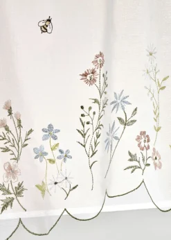 bonprix bonprix Primavera|Cortinas Baratas>Cortina con bordado de flores blanco-multicolor