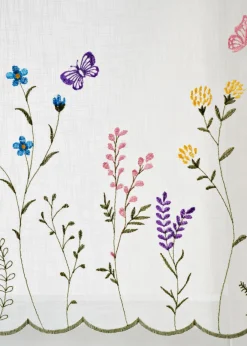 bonprix bonprix Primavera|Cortinas Baratas>Cortina con bordado floral blanco-multicolor