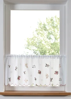 bonprix bonprix Cortinas Baratas|Visillos>Cortina con bordado invernal blanco-multicolor