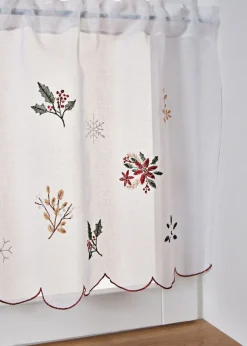 bonprix bonprix Cortinas Baratas|Visillos>Cortina con bordado invernal blanco-multicolor