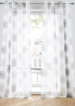 bonprix bonprix Muebles De Comedor·Cortinas Y Estores|Muebles De Sala De Estar·Cortinas De Salón>Cortina con círculos, también en tamaño extralargo (1 unidad) Blanco-marrón