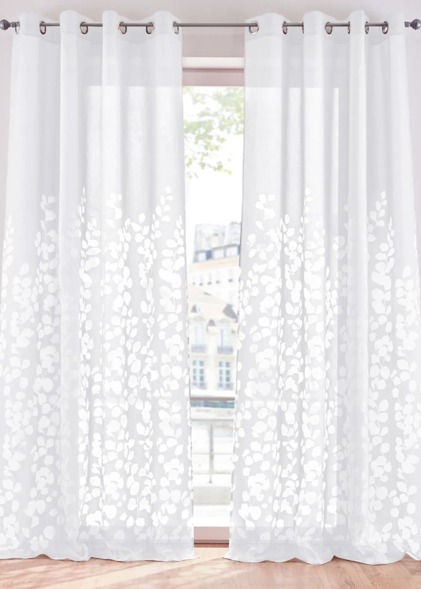 bonprix bonprix Cortina con diseño láser de hojas (1 unidad)