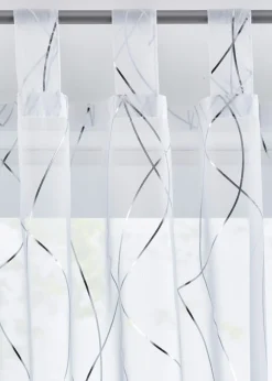 bonprix bonprix Todas Las Cortinas>Cortina con estampado brillante y poliéster reciclado (paquete de 1) Blanco-plata