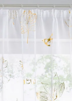 bonprix bonprix Muebles De Sala De Estar·Cortinas De Salón|Todas Las Cortinas>Cortina con estampado brillante (1 unidad) Blanco-dorado