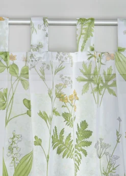 bonprix bonprix Muebles De Comedor·Cortinas Y Estores|Muebles De Sala De Estar·Cortinas De Salón>Cortina con estampado floral (1 unidad) verde-blanco con flores