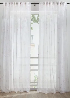 bonprix bonprix Muebles De Sala De Estar·Cortinas De Salón|Cortinas Para Dormitorio>Cortina con estampado floral (1 unidad) Crema-rosa claro