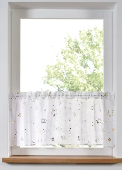 bonprix bonprix Cortinas Baratas|Visillos>Cortina con estrellas brillantes oro blanco