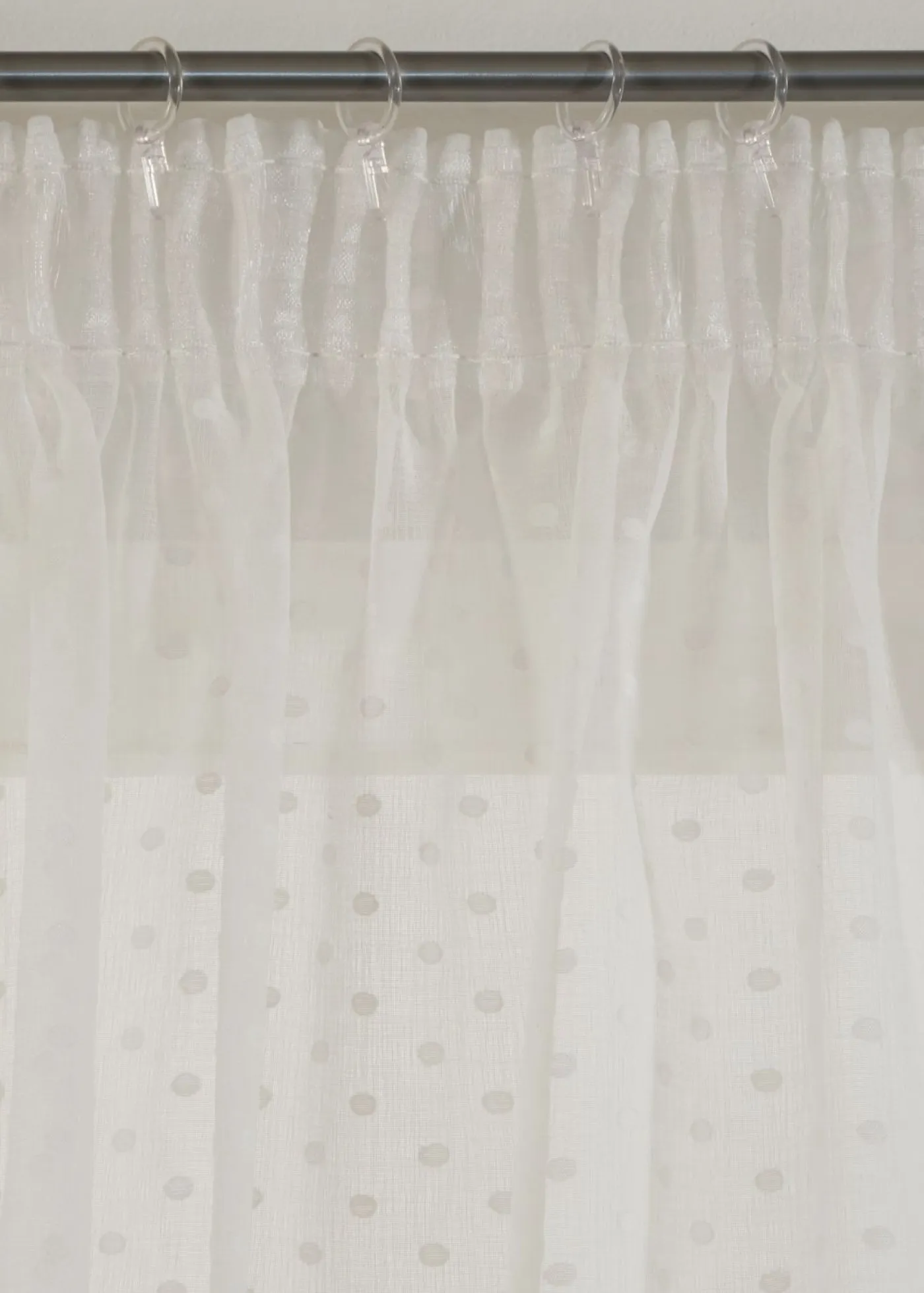 bonprix bonprix Muebles De Sala De Estar·Cortinas De Salón|Todas Las Cortinas>Cortina con lunares de jacquard (1 unidad) blanco topos