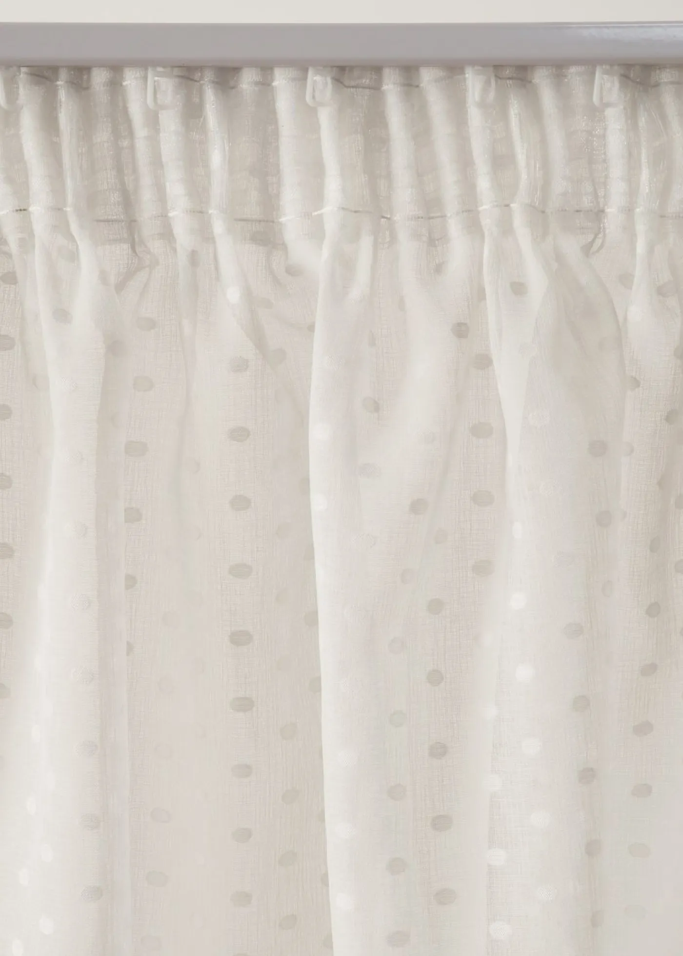 bonprix bonprix Muebles De Sala De Estar·Cortinas De Salón|Todas Las Cortinas>Cortina con lunares de jacquard (1 unidad) blanco topos