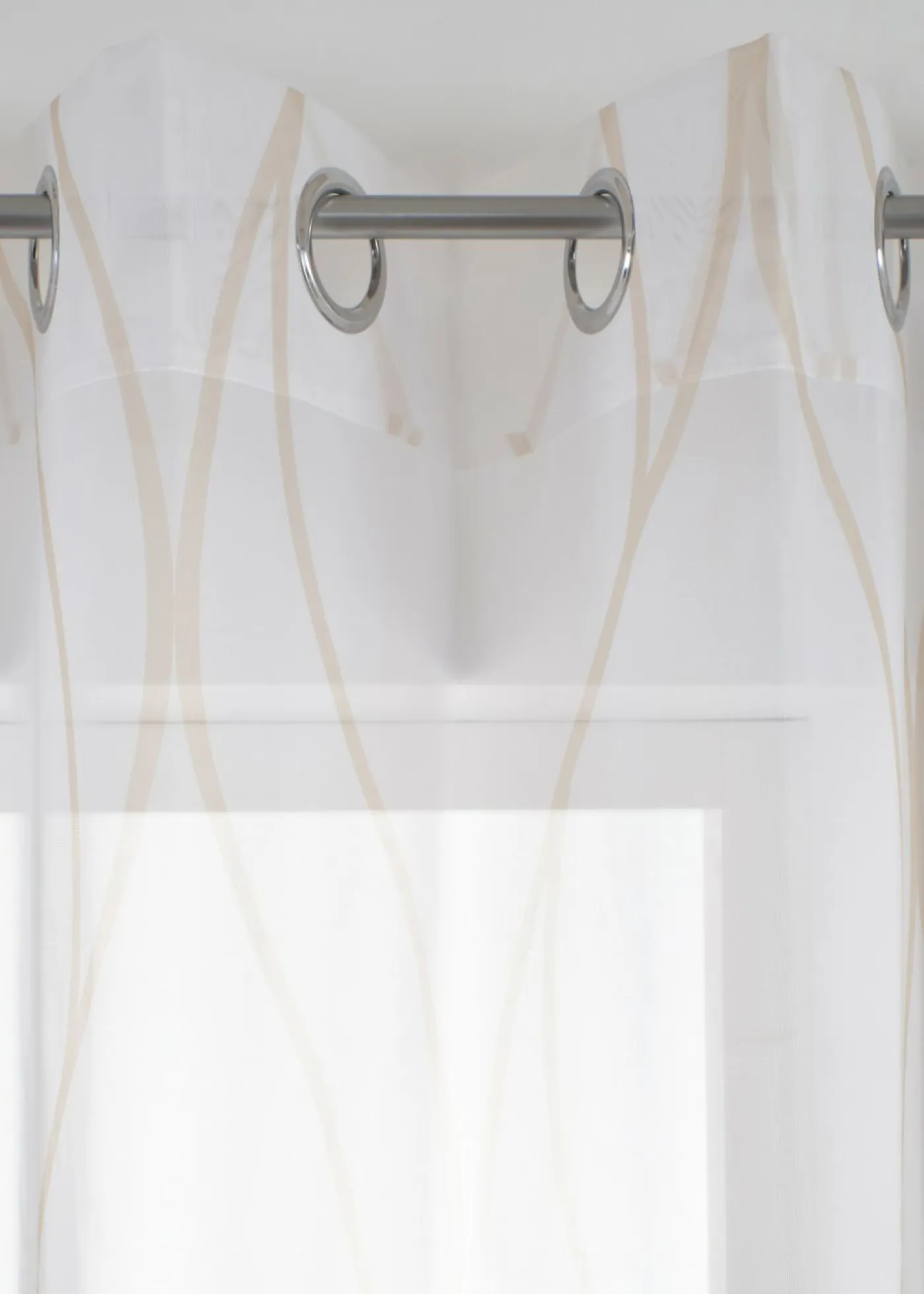 bonprix bonprix Cortinas Baratas|Todas Las Cortinas>Cortina con ondas, también en tamaño extralargo (1 unidad) Blanco-gris