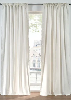 bonprix bonprix Cortina de algodón orgánico con bordes bordados (1 unidad)