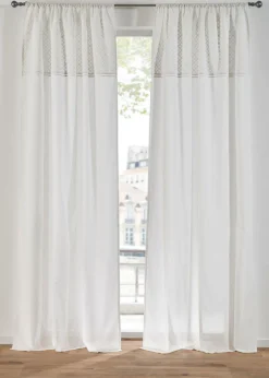 bonprix bonprix Cortina de algodón orgánico con bordado (1 unidad)