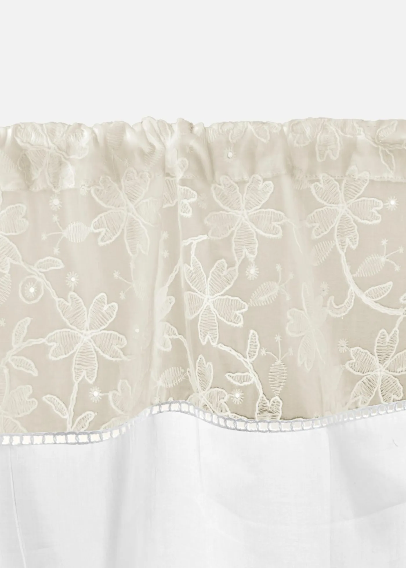 bonprix bonprix Cortinas Baratas|Visillos>Cortina de algodón orgánico con bordado Beige-blanco