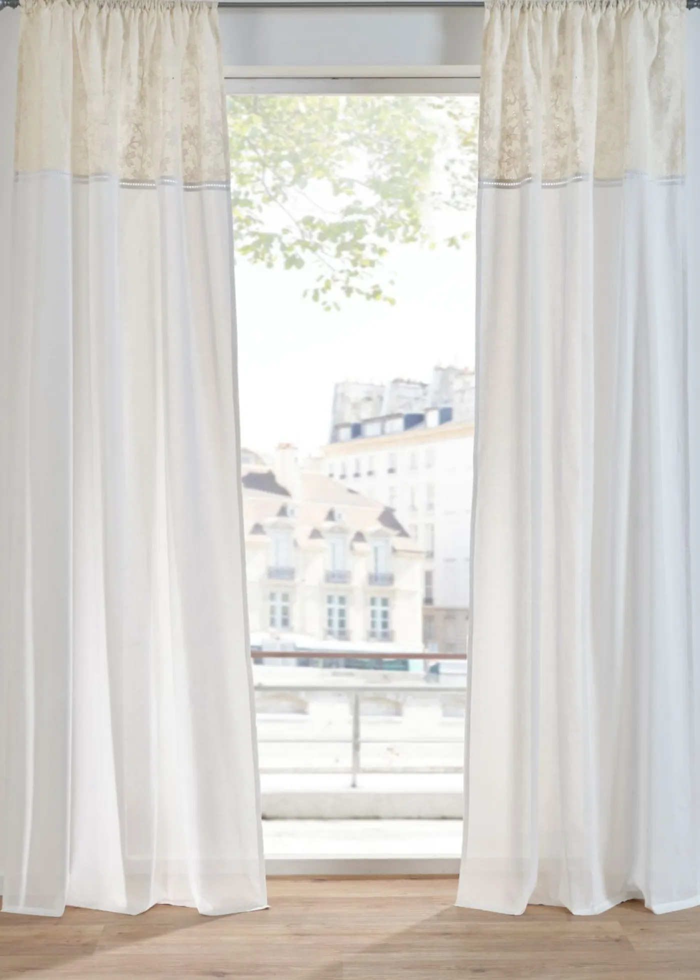 bonprix bonprix Cortina de algodón orgánico con bordado (1 unidad)