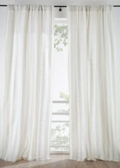 bonprix bonprix Cortina de algodón orgánico con rayas (1 unidad)