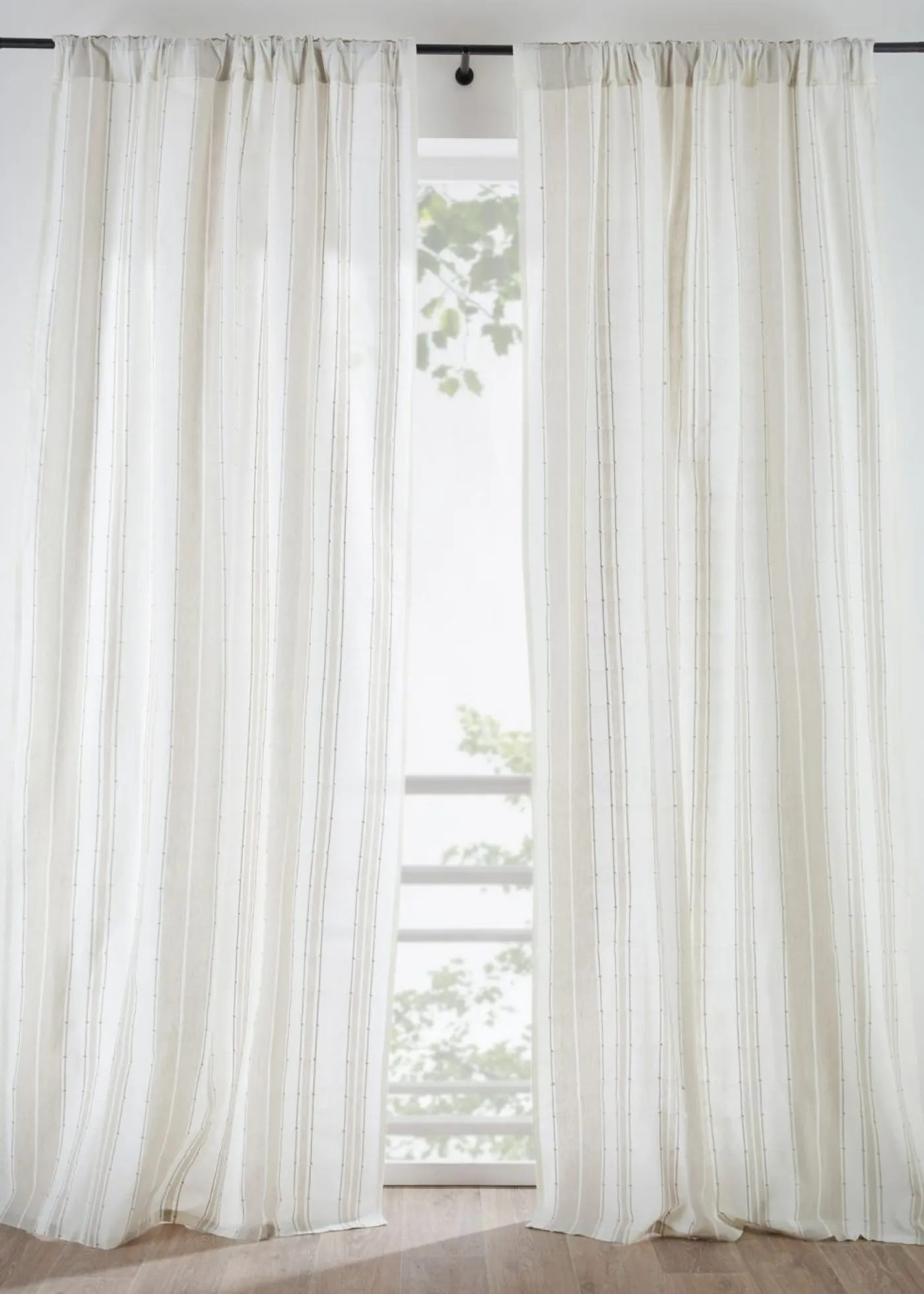 bonprix bonprix Cortina de algodón orgánico con rayas (1 unidad)