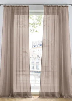 bonprix bonprix Muebles De Comedor·Cortinas Y Estores|Muebles De Sala De Estar·Cortinas De Salón>Cortina de gasa ligera (1 unidad) Marrón grisáceo