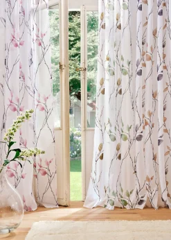 bonprix bonprix Cortinas Baratas|Todas Las Cortinas>Cortina de gasa ligera (1 unidad) Arena-gris-blanco