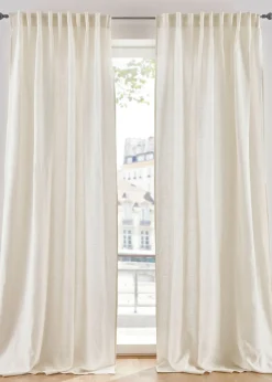 bonprix bonprix Muebles De Sala De Estar·Cortinas De Salón|Cortinas Para Dormitorio>Cortina de lino y algodón (1 unidad) Crema