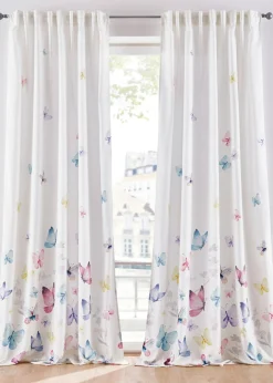 bonprix bonprix Cortina de microfibra con estampado de mariposas (1 unidad)