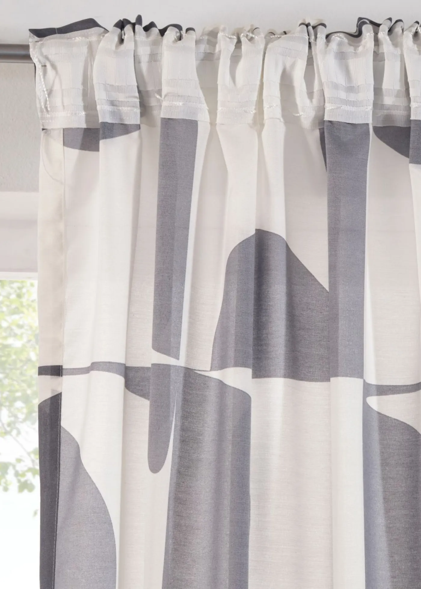 bonprix bonprix Cortina de poliéster reciclado con estampado gráfico (1 unidad)